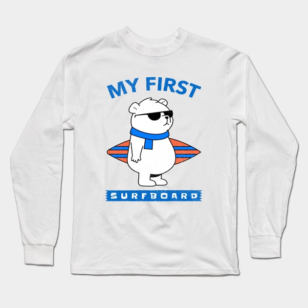 Bear with Surfboard Long Sleeve T-Shirt by MONMON-75